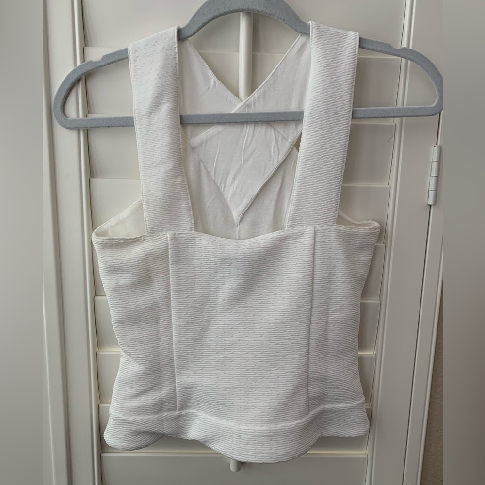 White Halter Top - Ribbed/Textured - Picture 2 of 4